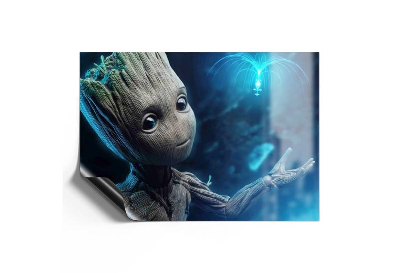 DEQORI Magnetfolie 'Niedlicher Baby Groot', beschreibbar universal Magnetmatte magnetisch Folie Planer Kalender von DEQORI