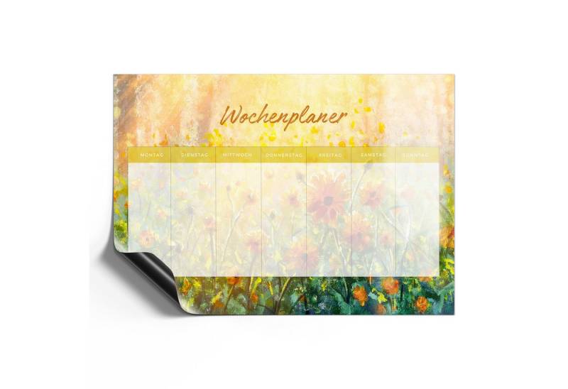 DEQORI Magnetfolie 'Planer 2 Blumen (DE)', beschreibbar universal Magnetmatte magnetisch Folie Planer Kalender von DEQORI