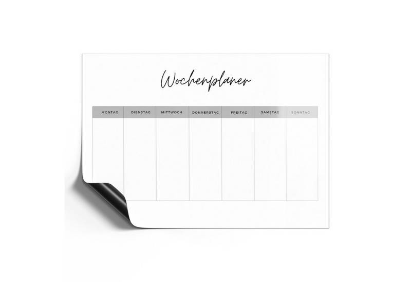 DEQORI Magnetfolie 'Planer 2 V3 Weiß (DE)', beschreibbar universal Magnetmatte magnetisch Folie Planer Kalender von DEQORI