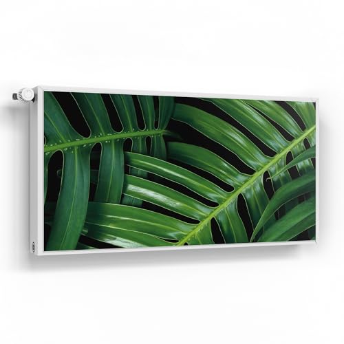 DEQORI Magnetfolie für Heizung 120x60 cm | Motiv Grüne Blattadern | dekorative Magnetmatte Heizkörper Schutz Verkleidung | Magnet Deko-Folie selbstklebend, magnetisch & wasserabweisend von DEQORI