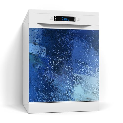 DEQORI Magnetfolie für Spülmaschine 60x60 cm | Motiv Blaue Impression | dekorative Magnetmatte Geschirrspüler Schutz | Magnet Deko-Folie selbstklebend, magnetisch & wasserabweisend von DEQORI