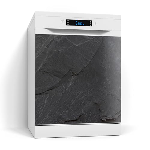 DEQORI Magnetfolie für Spülmaschine 60x60 cm | Motiv Schiefersteinoptik | dekorative Magnetmatte Geschirrspüler Schutz | Magnet Deko-Folie selbstklebend, magnetisch & wasserabweisend von DEQORI