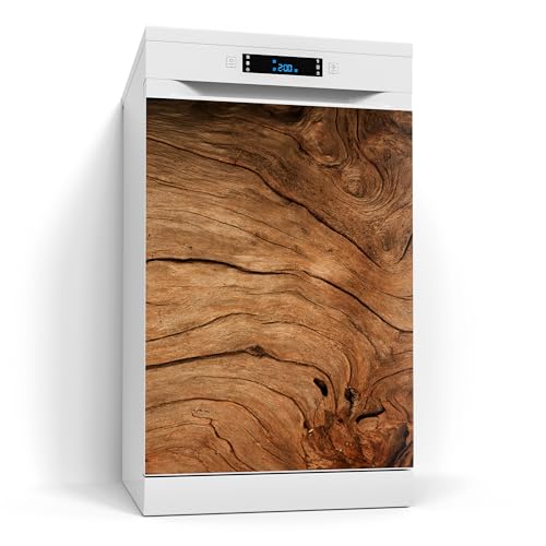 DEQORI Magnetfolie für Spülmaschine 60x80 cm | Motiv Detaillierte Holzmaserung | dekorative Magnetmatte Geschirrspüler Schutz | Magnet Deko-Folie selbstklebend, magnetisch & wasserabweisend von DEQORI