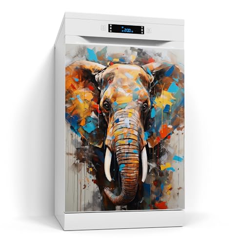 DEQORI Magnetfolie für Spülmaschine 60x80 cm | Motiv Elefantensturm in Farbe | dekorative Magnetmatte Geschirrspüler Schutz | Magnet Deko-Folie selbstklebend, magnetisch & wasserabweisend DEQORI Magnetfolie für Spülmaschine 60x80 cm | Motiv Elefantensturm in Farbe | dekorative Magnetmatte Geschirrspüler Schutz | Magnet Deko-Folie selbstklebend, magnetisch & wasserabweisend von DEQORI