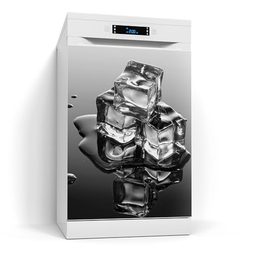 DEQORI Magnetfolie für Spülmaschine 60x80 cm | Motiv Schmelzende Eiswürfel | dekorative Magnetmatte Geschirrspüler Schutz | Magnet Deko-Folie selbstklebend, magnetisch & wasserabweisend von DEQORI