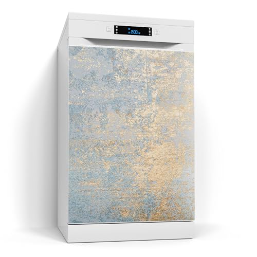 DEQORI Magnetfolie für Spülmaschine 60x80 cm | Motiv Wand mit Gold-Struktur | dekorative Magnetmatte Geschirrspüler Schutz | Magnet Deko-Folie selbstklebend, magnetisch & wasserabweisend von DEQORI