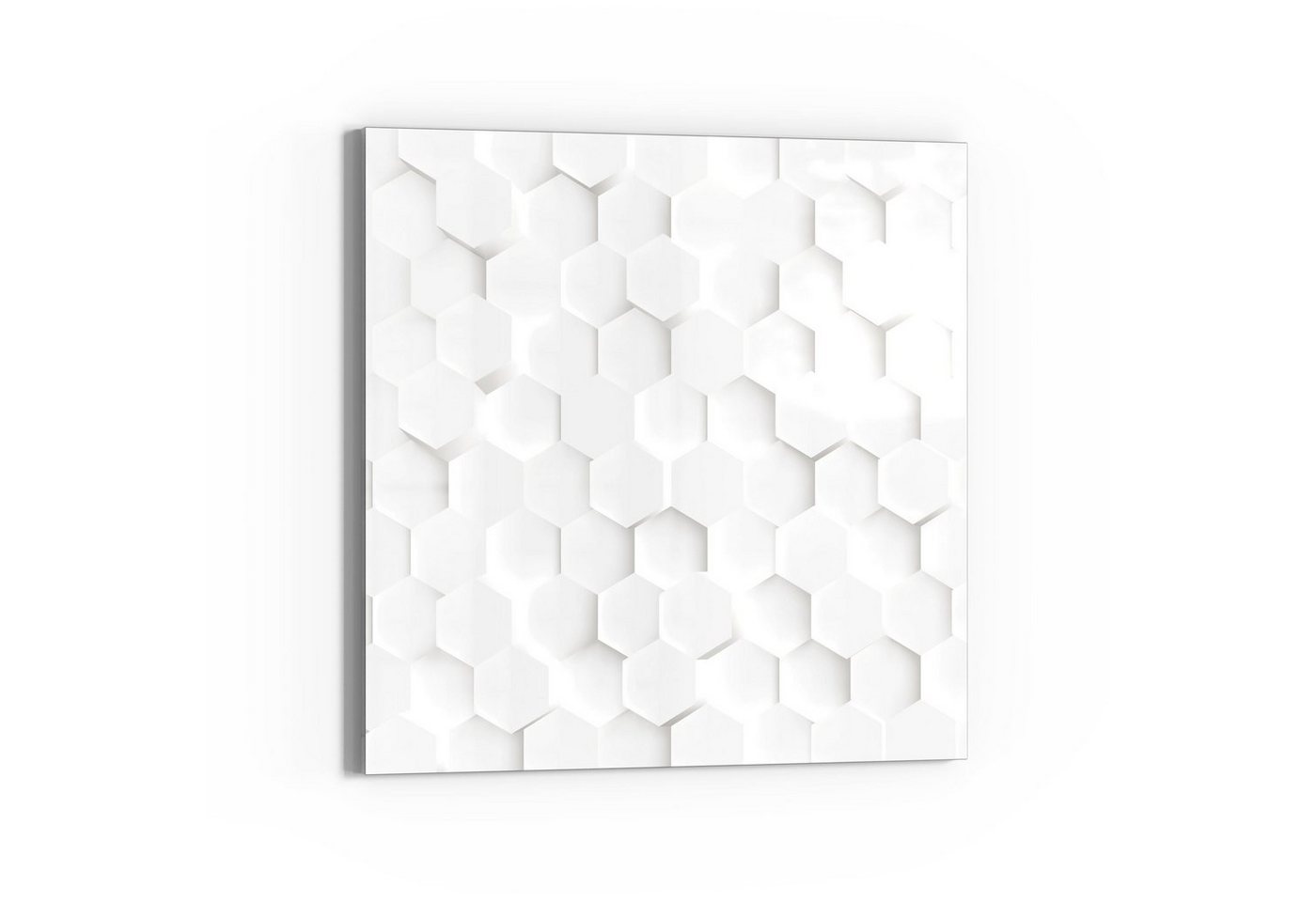 DEQORI Magnettafel 'Weiße 3D-Waben', Whiteboard Pinnwand beschreibbar von DEQORI