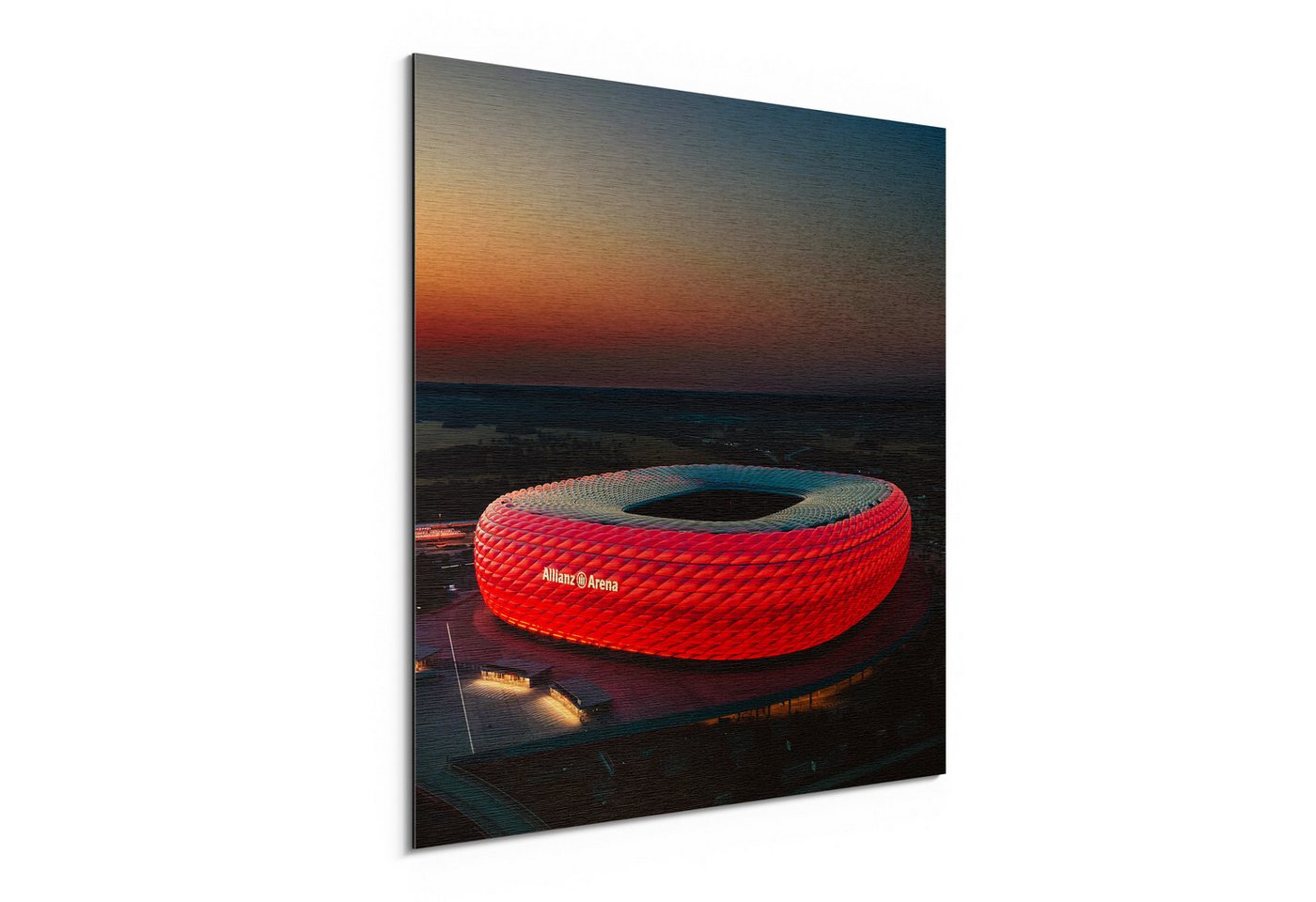 DEQORI Metallbild 'Allianz Arena, München', Alu Dibond Bild Aluminium Aluverbundplatte Design Wandbild Aludibond DEQORI Metallbild 'Allianz Arena, München', Alu Dibond Bild Aluminium Aluverbundplatte Design Wandbild Aludibond von DEQORI