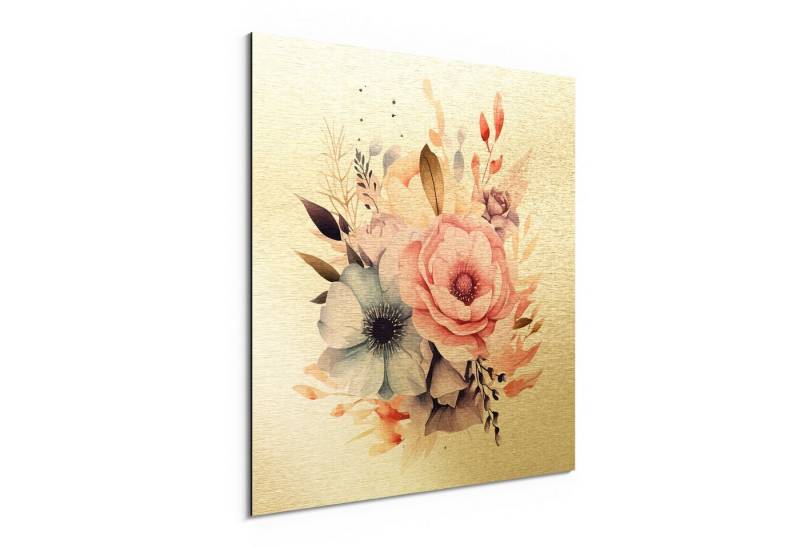 DEQORI Metallbild 'Aquarellblütenpoesie', Alu Dibond Bild Aluminium Aluverbundplatte Design Wandbild Aludibond DEQORI Metallbild 'Aquarellblütenpoesie', Alu Dibond Bild Aluminium Aluverbundplatte Design Wandbild Aludibond von DEQORI