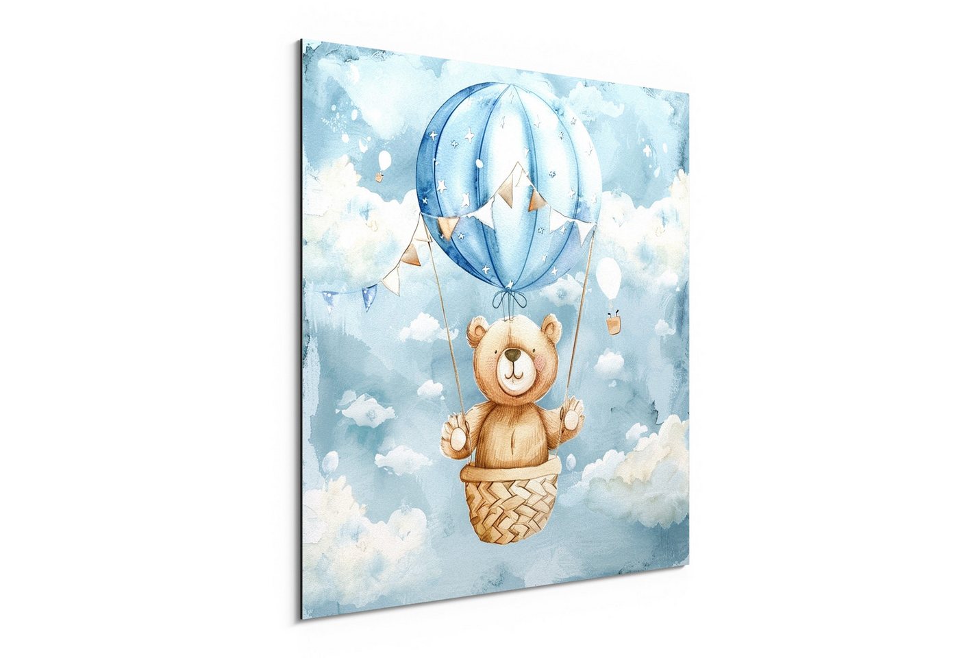 DEQORI Metallbild 'Bärchen im Ballon', Alu Dibond Bild Aluminium Aluverbundplatte Design Wandbild Aludibond DEQORI Metallbild 'Bärchen im Ballon', Alu Dibond Bild Aluminium Aluverbundplatte Design Wandbild Aludibond von DEQORI