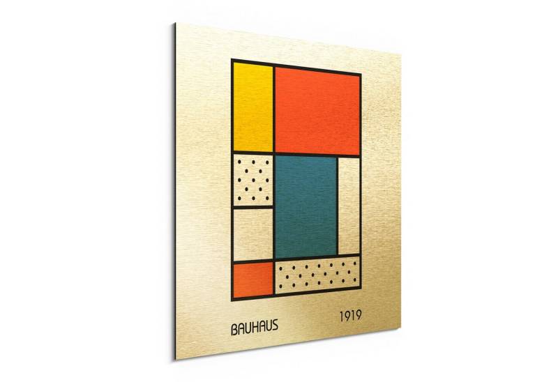 DEQORI Metallbild 'Bauhaus Komposition', Alu Dibond Bild Aluminium Aluverbundplatte Design Wandbild Aludibond DEQORI Metallbild 'Bauhaus Komposition', Alu Dibond Bild Aluminium Aluverbundplatte Design Wandbild Aludibond von DEQORI