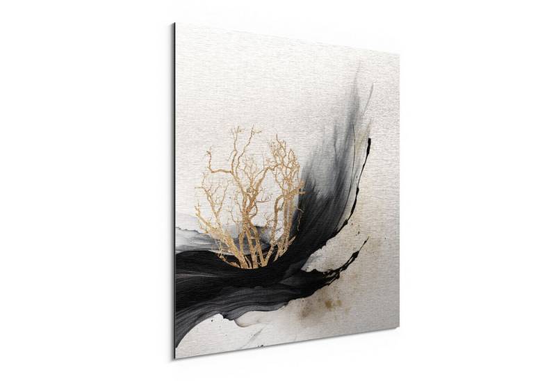 DEQORI Metallbild 'Baum der Elemente', Alu Dibond Bild Aluminium Aluverbundplatte Design Wandbild Aludibond von DEQORI