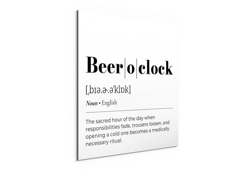 DEQORI Metallbild 'Beer o'clock - Definition', Alu Dibond Bild Aluminium Aluverbundplatte Design Wandbild Aludibond DEQORI Metallbild 'Beer o'clock - Definition', Alu Dibond Bild Aluminium Aluverbundplatte Design Wandbild Aludibond von DEQORI
