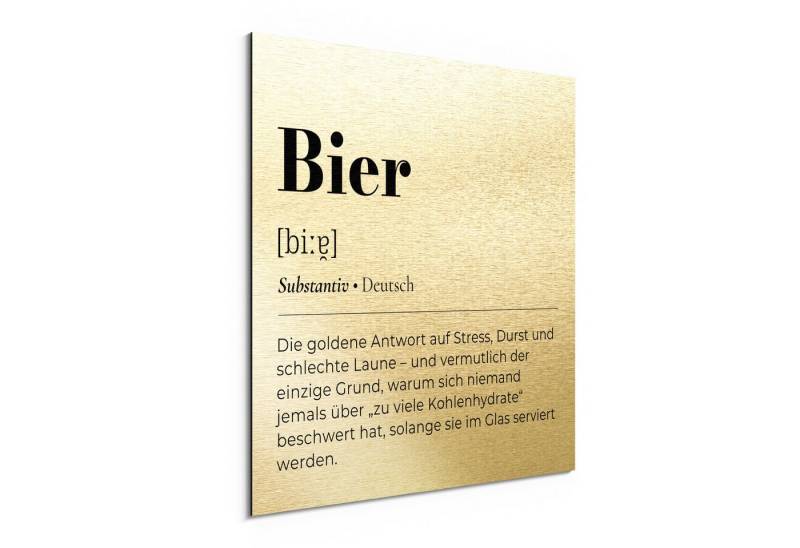 DEQORI Metallbild 'Bier - Definition', Alu Dibond Bild Aluminium Aluverbundplatte Design Wandbild Aludibond DEQORI Metallbild 'Bier - Definition', Alu Dibond Bild Aluminium Aluverbundplatte Design Wandbild Aludibond von DEQORI