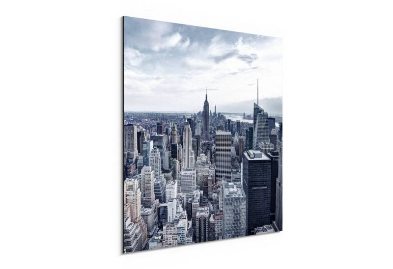 DEQORI Metallbild 'Blaue Skyline New York', Alu Dibond Bild Aluminium Aluverbundplatte Design Wandbild Aludibond DEQORI Metallbild 'Blaue Skyline New York', Alu Dibond Bild Aluminium Aluverbundplatte Design Wandbild Aludibond von DEQORI