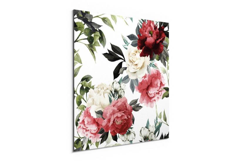 DEQORI Metallbild 'Bunte Pfingstrosen', Alu Dibond Bild Aluminium Aluverbundplatte Design Wandbild Aludibond DEQORI Metallbild 'Bunte Pfingstrosen', Alu Dibond Bild Aluminium Aluverbundplatte Design Wandbild Aludibond von DEQORI