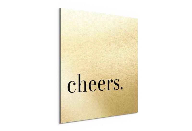 DEQORI Metallbild 'Cheers - Schriftzug', Alu Dibond Bild Aluminium Aluverbundplatte Design Wandbild Aludibond DEQORI Metallbild 'Cheers - Schriftzug', Alu Dibond Bild Aluminium Aluverbundplatte Design Wandbild Aludibond von DEQORI