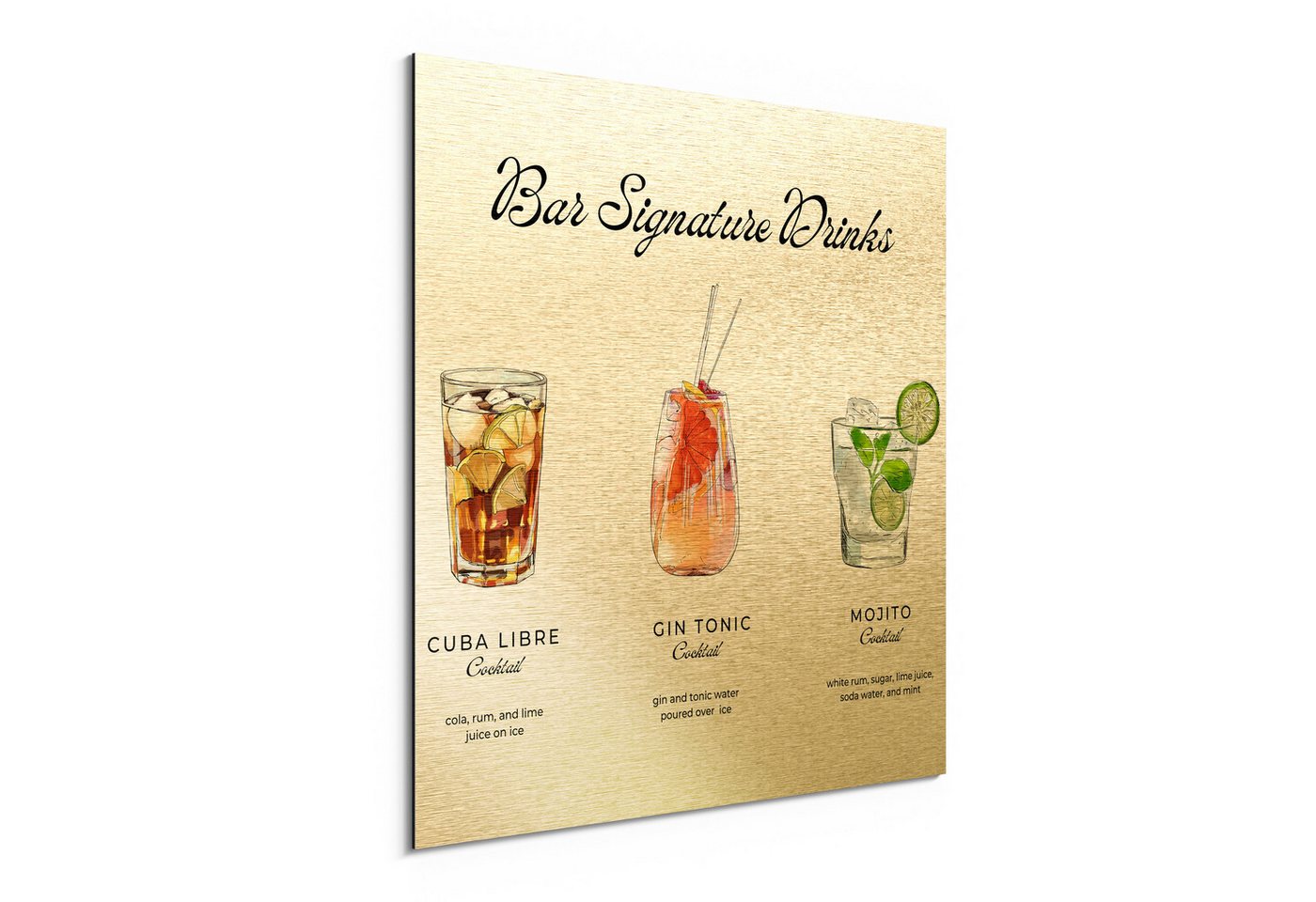 DEQORI Metallbild 'Cocktailmomente', Alu Dibond Bild Aluminium Aluverbundplatte Design Wandbild Aludibond DEQORI Metallbild 'Cocktailmomente', Alu Dibond Bild Aluminium Aluverbundplatte Design Wandbild Aludibond von DEQORI