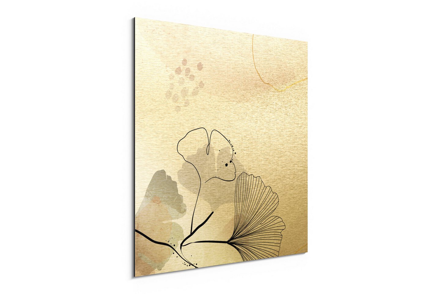 DEQORI Metallbild 'Dekorativer Gingko-Banner', Alu Dibond Bild Aluminium Aluverbundplatte Design Wandbild Aludibond DEQORI Metallbild 'Dekorativer Gingko-Banner', Alu Dibond Bild Aluminium Aluverbundplatte Design Wandbild Aludibond von DEQORI