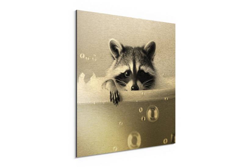 DEQORI Metallbild 'Der Bademeister', Alu Dibond Bild Aluminium Aluverbundplatte Design Wandbild Aludibond von DEQORI