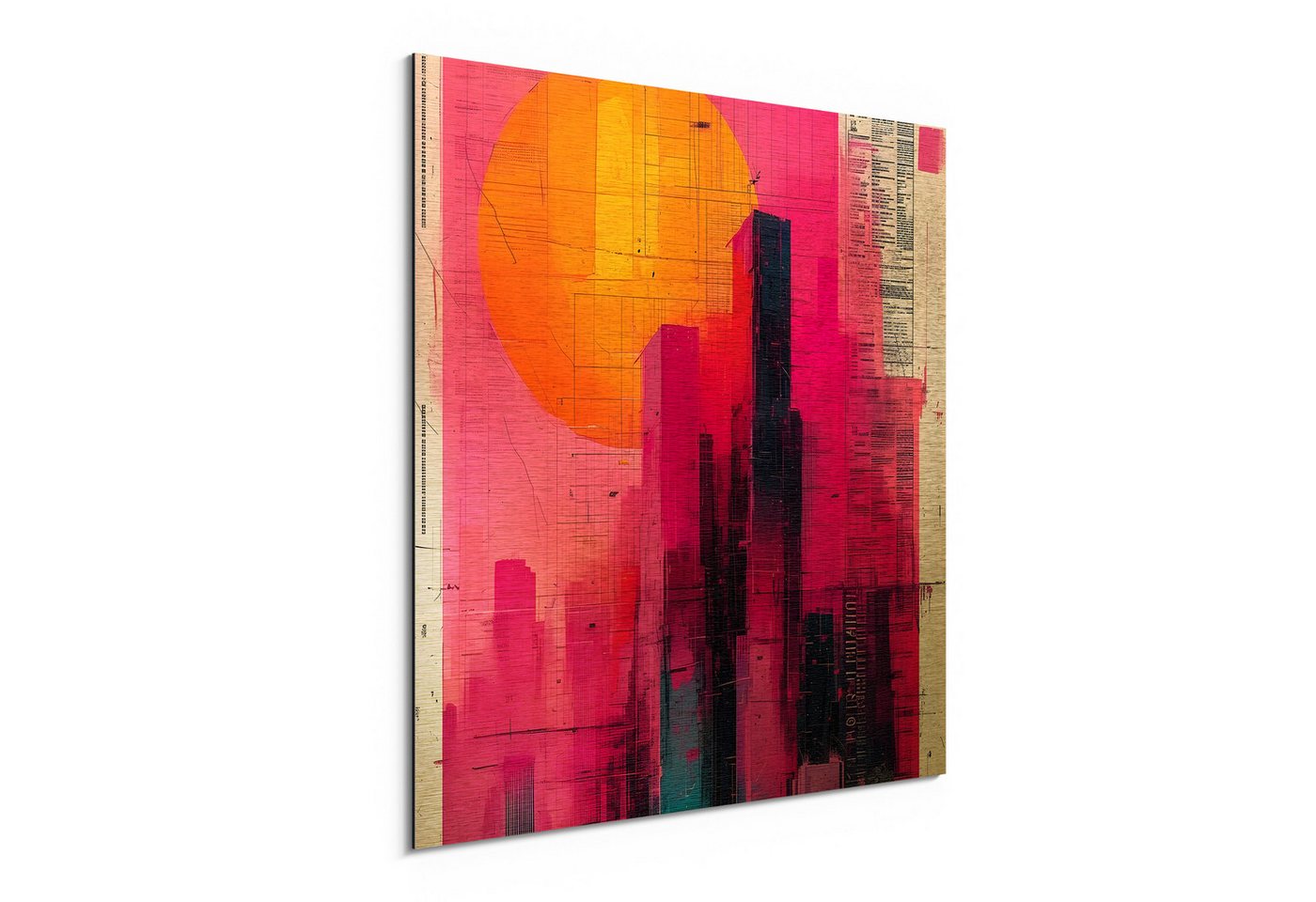 DEQORI Metallbild 'Der Cyber Sunset', Alu Dibond Bild Aluminium Aluverbundplatte Design Wandbild Aludibond DEQORI Metallbild 'Der Cyber Sunset', Alu Dibond Bild Aluminium Aluverbundplatte Design Wandbild Aludibond von DEQORI