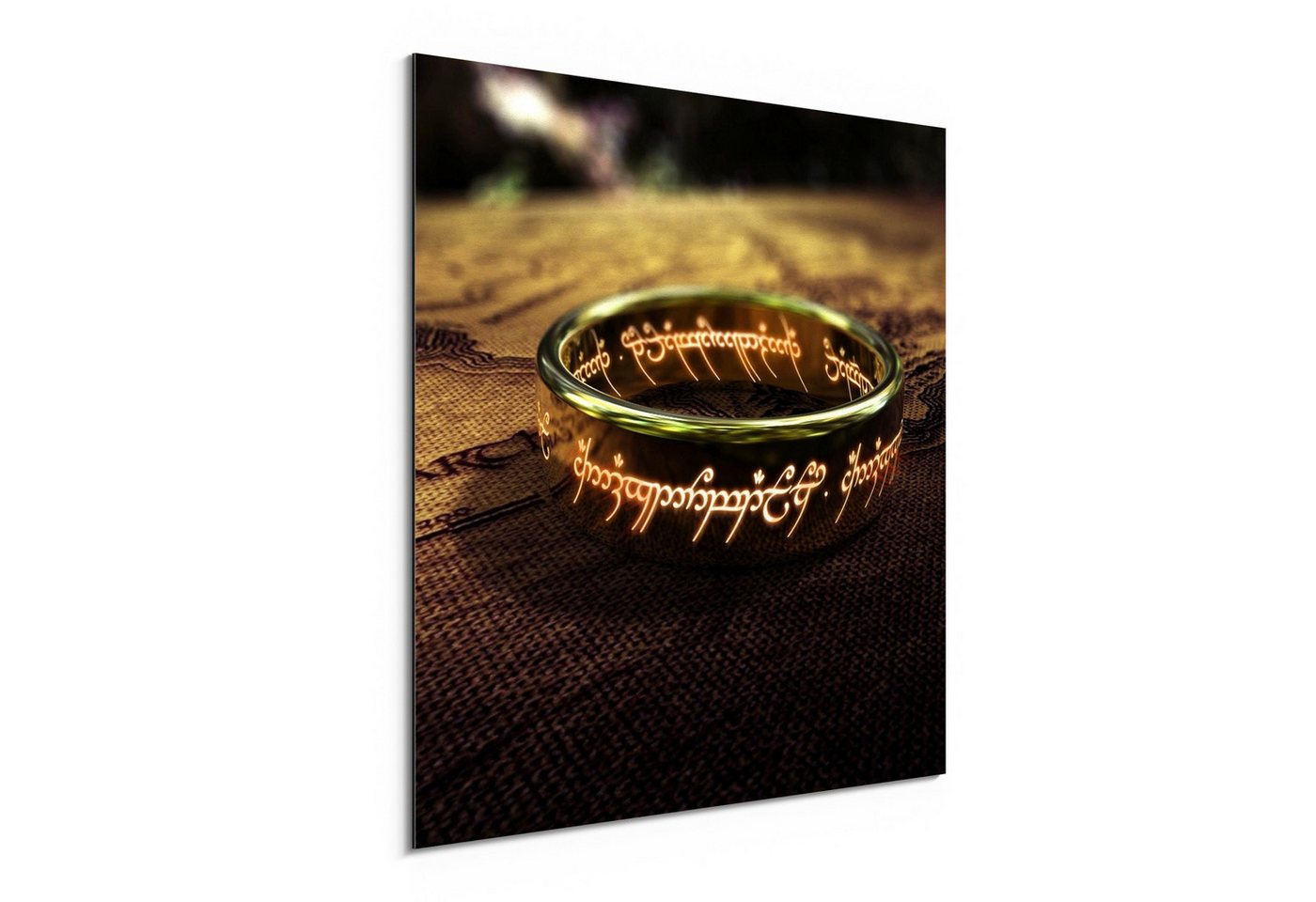 DEQORI Metallbild 'Der eine Ring (HdR)', Alu Dibond Bild Aluminium Aluverbundplatte Design Wandbild Aludibond von DEQORI