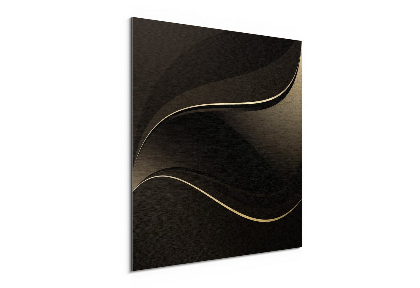 DEQORI Metallbild 'Dunkle Wellengrafik', Alu Dibond Bild Aluminium Aluverbundplatte Design Wandbild Aludibond DEQORI Metallbild 'Dunkle Wellengrafik', Alu Dibond Bild Aluminium Aluverbundplatte Design Wandbild Aludibond von DEQORI