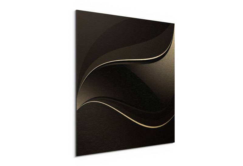 DEQORI Metallbild 'Dunkle Wellengrafik', Alu Dibond Bild Aluminium Aluverbundplatte Design Wandbild Aludibond DEQORI Metallbild 'Dunkle Wellengrafik', Alu Dibond Bild Aluminium Aluverbundplatte Design Wandbild Aludibond von DEQORI