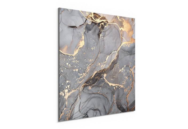 DEQORI Metallbild 'Elegantes Marmormuster', Alu Dibond Bild Aluminium Aluverbundplatte Design Wandbild Aludibond von DEQORI
