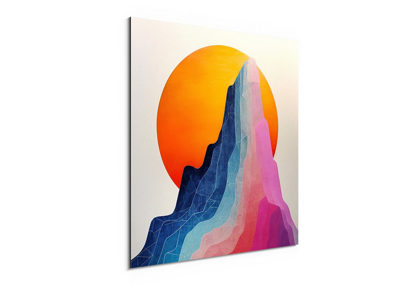 DEQORI Metallbild 'Farbschichten der Höhe', Alu Dibond Bild Aluminium Aluverbundplatte Design Wandbild Aludibond DEQORI Metallbild 'Farbschichten der Höhe', Alu Dibond Bild Aluminium Aluverbundplatte Design Wandbild Aludibond von DEQORI