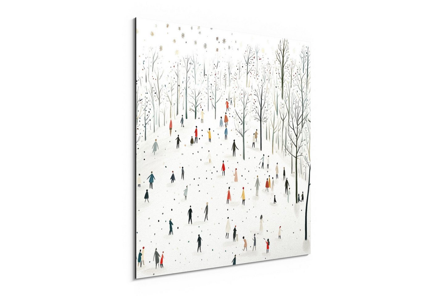 DEQORI Metallbild 'Fröhliches Schneetreiben', Alu Dibond Bild Aluminium Aluverbundplatte Design Wandbild Aludibond DEQORI Metallbild 'Fröhliches Schneetreiben', Alu Dibond Bild Aluminium Aluverbundplatte Design Wandbild Aludibond von DEQORI