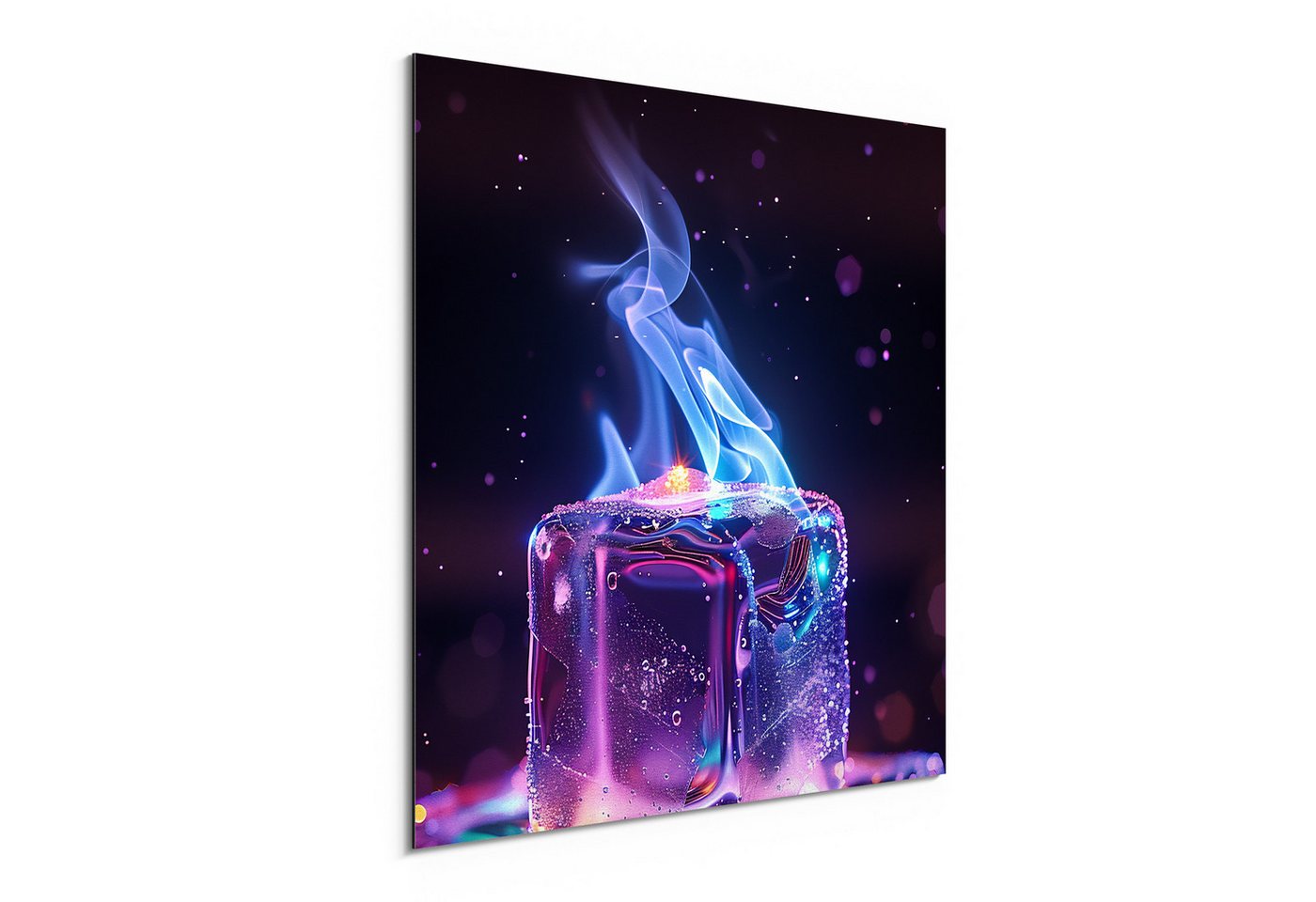 DEQORI Metallbild 'Frost und Flamme', Alu Dibond Bild Aluminium Aluverbundplatte Design Wandbild Aludibond DEQORI Metallbild 'Frost und Flamme', Alu Dibond Bild Aluminium Aluverbundplatte Design Wandbild Aludibond von DEQORI