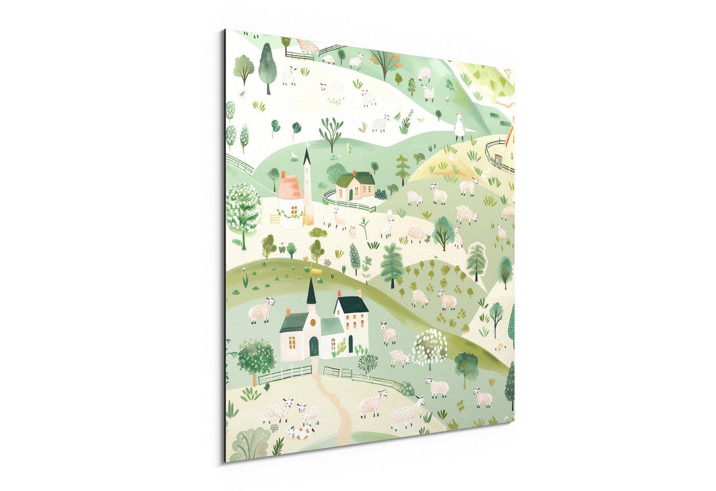 DEQORI Metallbild 'Frühling auf dem Land', Alu Dibond Bild Aluminium Aluverbundplatte Design Wandbild Aludibond DEQORI Metallbild 'Frühling auf dem Land', Alu Dibond Bild Aluminium Aluverbundplatte Design Wandbild Aludibond von DEQORI