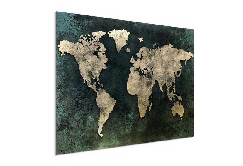 DEQORI Metallbild 'Gealterte Weltkarte', Alu Dibond Bild Aluminium Aluverbundplatte Design Wandbild Aludibond DEQORI Metallbild 'Gealterte Weltkarte', Alu Dibond Bild Aluminium Aluverbundplatte Design Wandbild Aludibond von DEQORI