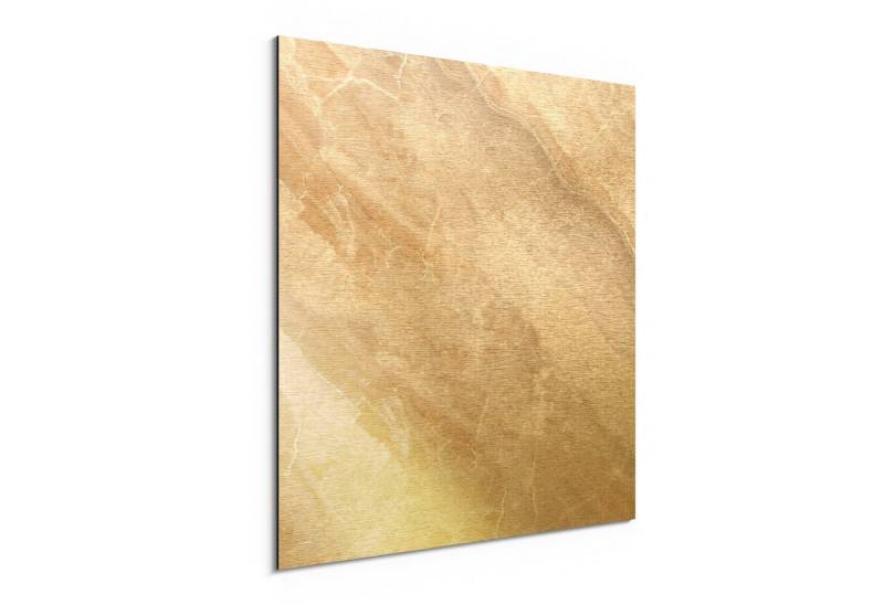 DEQORI Metallbild 'Helle Marmorfläche', Alu Dibond Bild Aluminium Aluverbundplatte Design Wandbild Aludibond von DEQORI