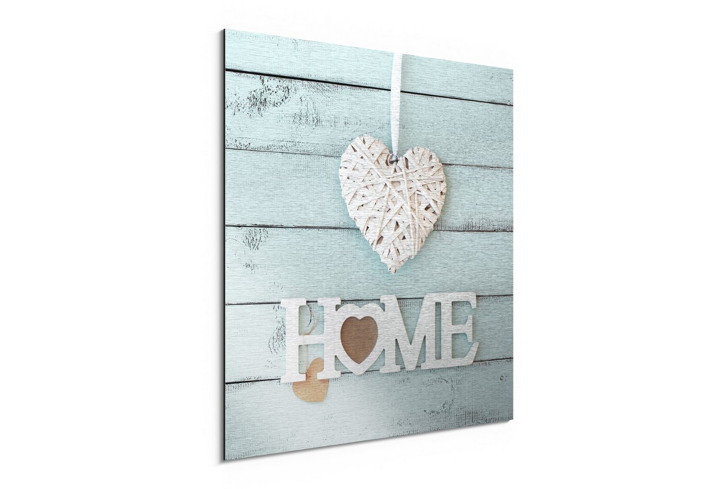 DEQORI Metallbild 'Holzschrift HOME', Alu Dibond Bild Aluminium Aluverbundplatte Design Wandbild Aludibond DEQORI Metallbild 'Holzschrift HOME', Alu Dibond Bild Aluminium Aluverbundplatte Design Wandbild Aludibond von DEQORI