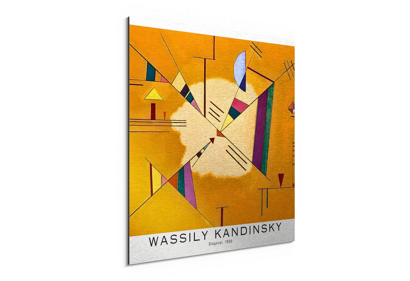 DEQORI Metallbild 'Kandinskys Diagonal', Alu Dibond Bild Aluminium Aluverbundplatte Design Wandbild Aludibond DEQORI Metallbild 'Kandinskys Diagonal', Alu Dibond Bild Aluminium Aluverbundplatte Design Wandbild Aludibond von DEQORI