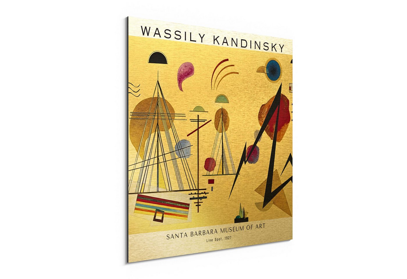 DEQORI Metallbild 'Kandinskys Linienpunkt', Alu Dibond Bild Aluminium Aluverbundplatte Design Wandbild Aludibond DEQORI Metallbild 'Kandinskys Linienpunkt', Alu Dibond Bild Aluminium Aluverbundplatte Design Wandbild Aludibond von DEQORI