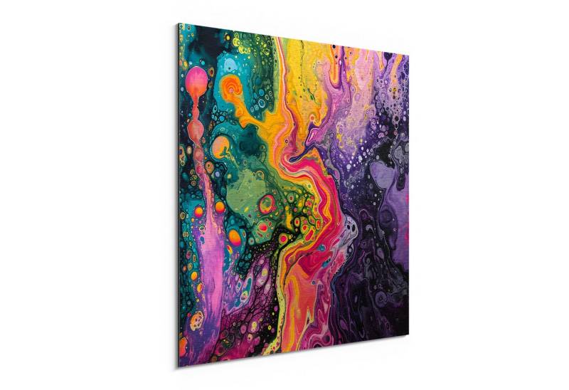 DEQORI Metallbild 'Kosmische Farbwelt', Alu Dibond Bild Aluminium Aluverbundplatte Design Wandbild Aludibond von DEQORI