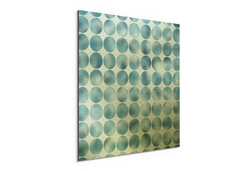 DEQORI Metallbild 'Kreisstruktur in Eisblau', Alu Dibond Bild Aluminium Aluverbundplatte Design Wandbild Aludibond DEQORI Metallbild 'Kreisstruktur in Eisblau', Alu Dibond Bild Aluminium Aluverbundplatte Design Wandbild Aludibond von DEQORI
