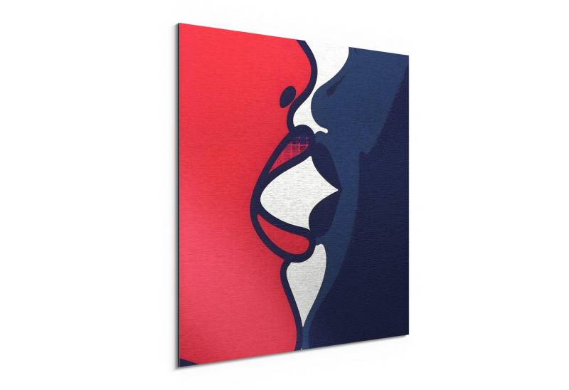 DEQORI Metallbild 'Kuss der Kontraste', Alu Dibond Bild Aluminium Aluverbundplatte Design Wandbild Aludibond DEQORI Metallbild 'Kuss der Kontraste', Alu Dibond Bild Aluminium Aluverbundplatte Design Wandbild Aludibond von DEQORI