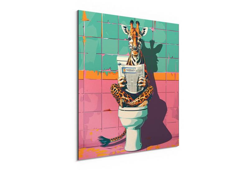 DEQORI Metallbild 'Langhals liest lokal', Alu Dibond Bild Aluminium Aluverbundplatte Design Wandbild Aludibond DEQORI Metallbild 'Langhals liest lokal', Alu Dibond Bild Aluminium Aluverbundplatte Design Wandbild Aludibond von DEQORI