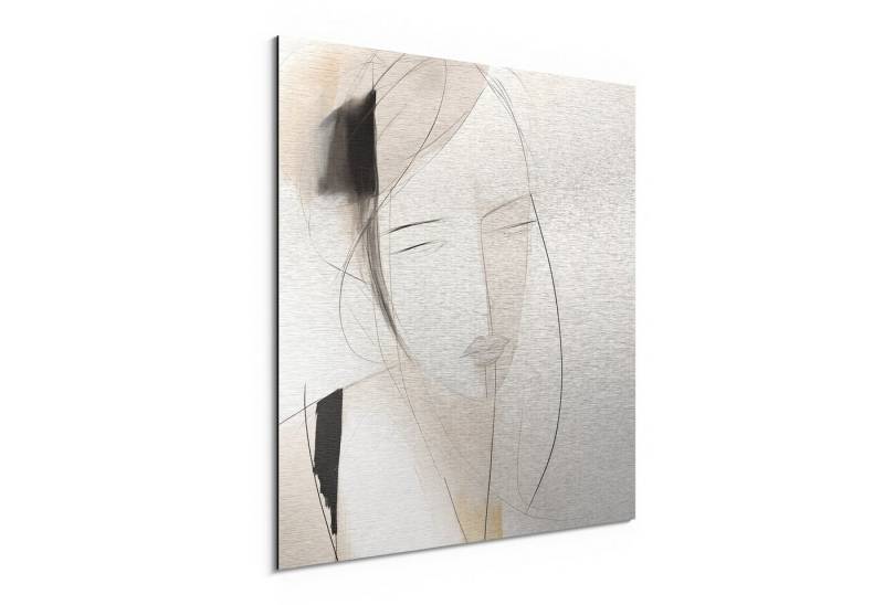 DEQORI Metallbild 'Leichtigkeit des Blicks', Alu Dibond Bild Aluminium Aluverbundplatte Design Wandbild Aludibond von DEQORI