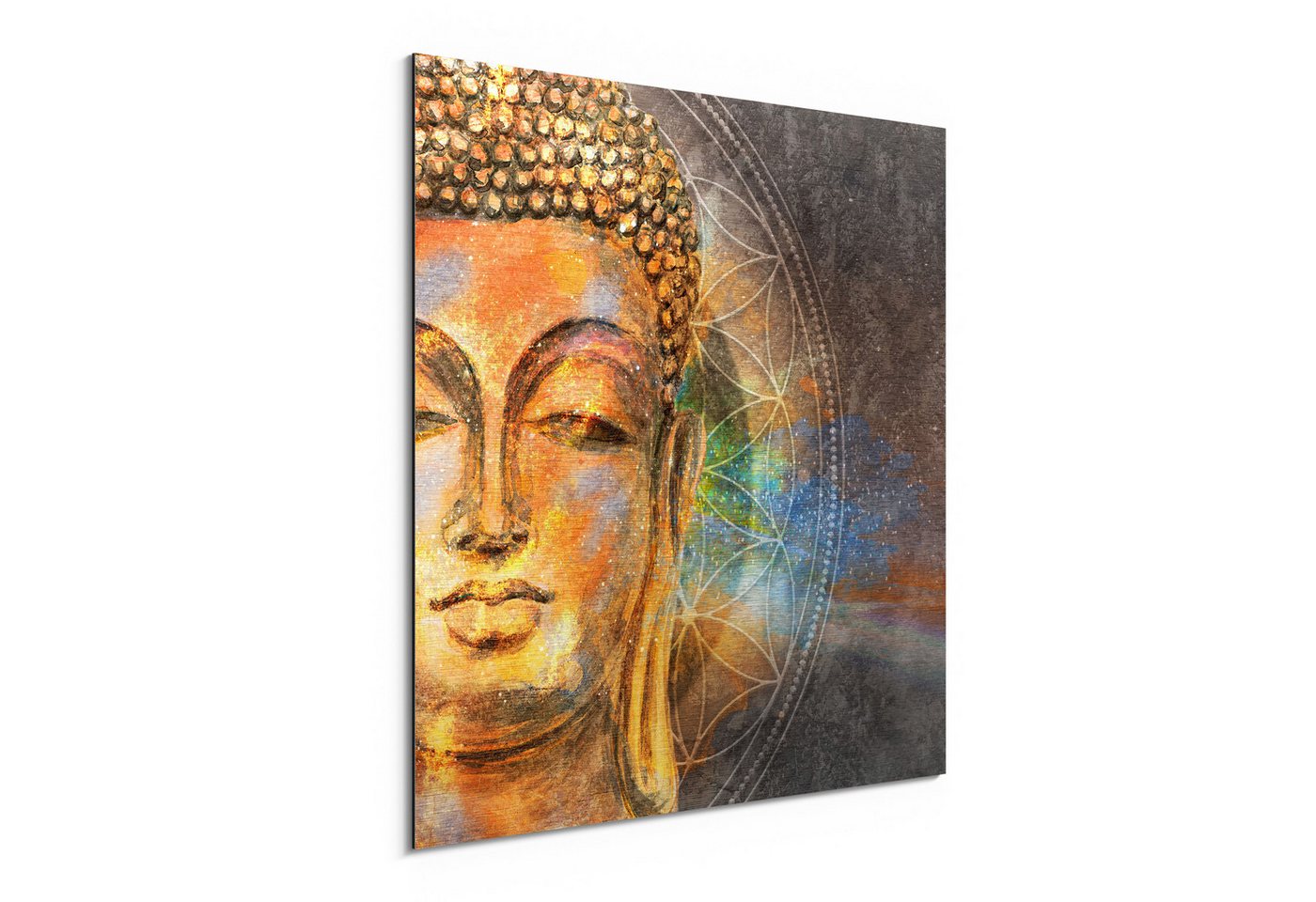 DEQORI Metallbild 'Meditierender Buddha', Alu Dibond Bild Aluminium Aluverbundplatte Design Wandbild Aludibond DEQORI Metallbild 'Meditierender Buddha', Alu Dibond Bild Aluminium Aluverbundplatte Design Wandbild Aludibond von DEQORI