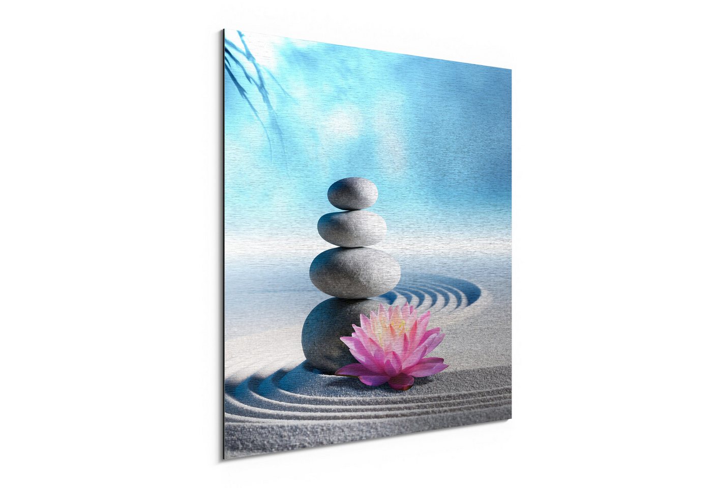 DEQORI Metallbild 'Motiv eines Zen-Gartens', Alu Dibond Bild Aluminium Aluverbundplatte Design Wandbild Aludibond DEQORI Metallbild 'Motiv eines Zen-Gartens', Alu Dibond Bild Aluminium Aluverbundplatte Design Wandbild Aludibond von DEQORI