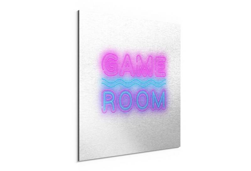 DEQORI Metallbild 'Neon Game Room', Alu Dibond Bild Aluminium Aluverbundplatte Design Wandbild Aludibond DEQORI Metallbild 'Neon Game Room', Alu Dibond Bild Aluminium Aluverbundplatte Design Wandbild Aludibond von DEQORI