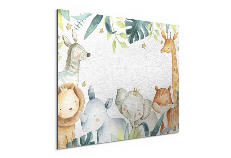 DEQORI Metallbild 'Niedlich gemalte Tiere', Alu Dibond Bild Aluminium Aluverbundplatte Design Wandbild Aludibond DEQORI Metallbild 'Niedlich gemalte Tiere', Alu Dibond Bild Aluminium Aluverbundplatte Design Wandbild Aludibond von DEQORI