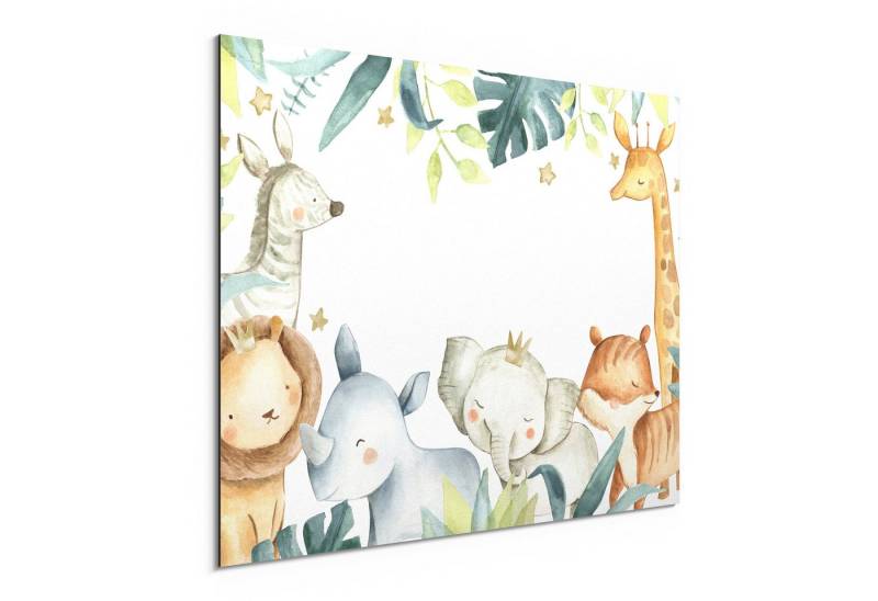 DEQORI Metallbild 'Niedlich gemalte Tiere', Alu Dibond Bild Aluminium Aluverbundplatte Design Wandbild Aludibond DEQORI Metallbild 'Niedlich gemalte Tiere', Alu Dibond Bild Aluminium Aluverbundplatte Design Wandbild Aludibond von DEQORI