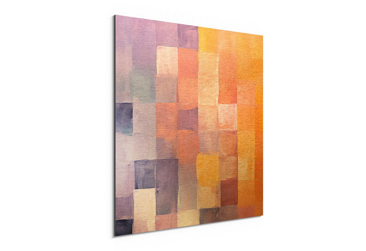 DEQORI Metallbild 'Pastellrhythmus', Alu Dibond Bild Aluminium Aluverbundplatte Design Wandbild Aludibond DEQORI Metallbild 'Pastellrhythmus', Alu Dibond Bild Aluminium Aluverbundplatte Design Wandbild Aludibond von DEQORI