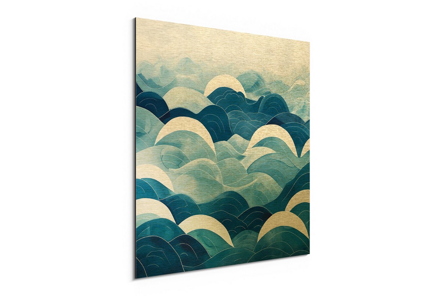 DEQORI Metallbild 'Rhythmus der Wellen', Alu Dibond Bild Aluminium Aluverbundplatte Design Wandbild Aludibond DEQORI Metallbild 'Rhythmus der Wellen', Alu Dibond Bild Aluminium Aluverbundplatte Design Wandbild Aludibond von DEQORI